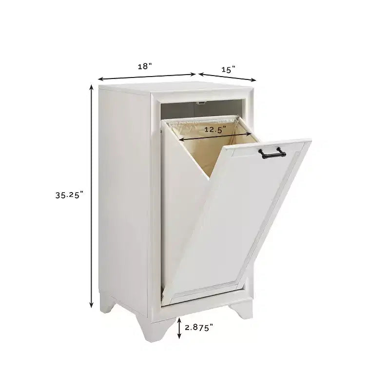Tara Linen Hamper Decorative Wall Cabinet White - Crosley