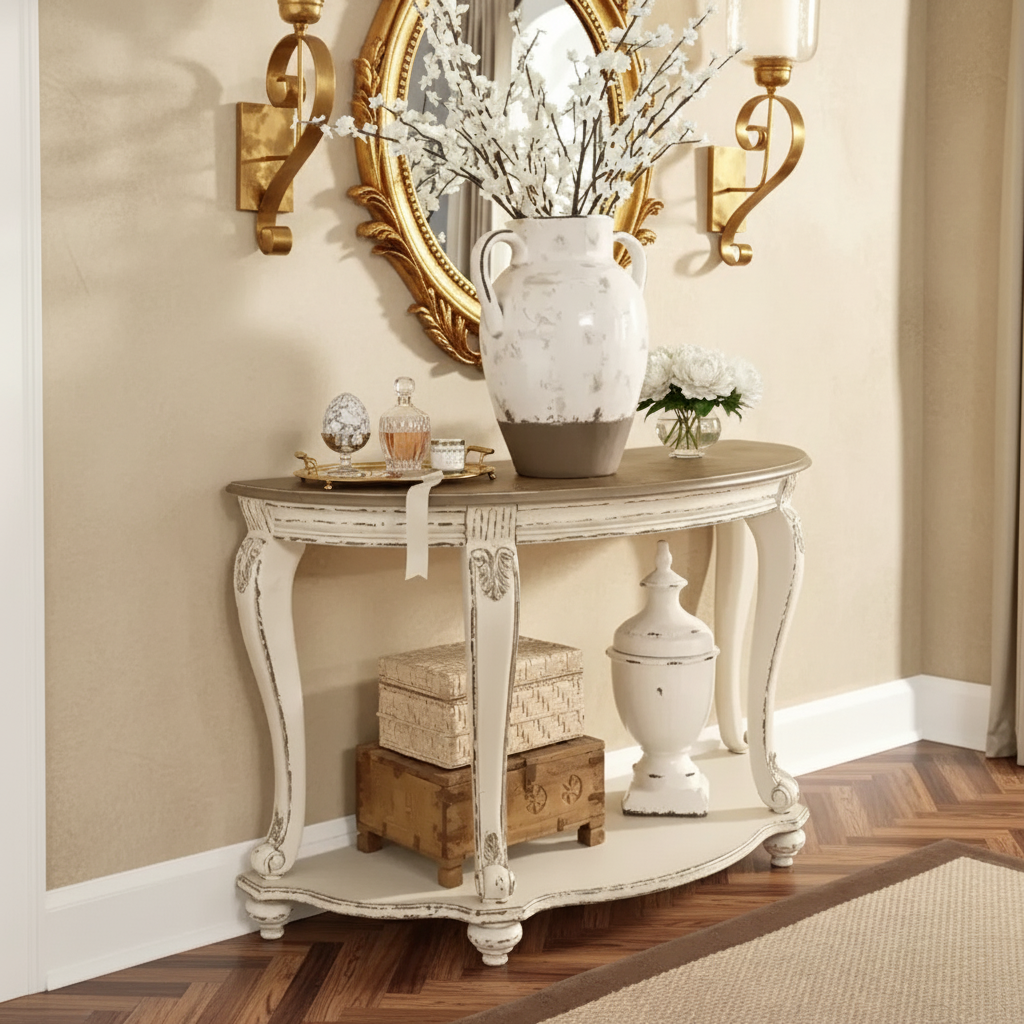 Table basse, blanc/brun