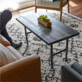 RESTORE Boulder Black Solid Wood Coffee Table by Pipe Decor