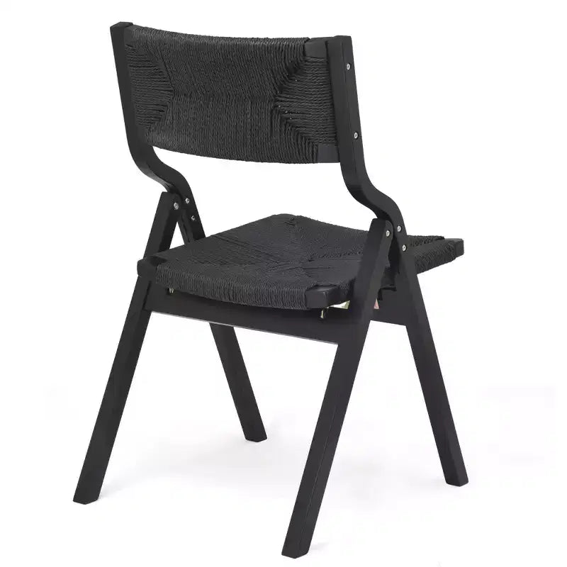 GDFStudio Colette Farmhouse Stackable Foldable Woven Rattan Dining Chairs (Set of 2)