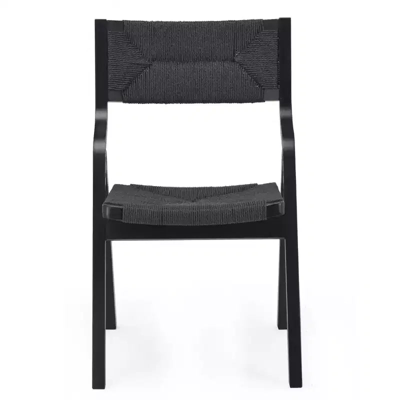 GDFStudio Colette Farmhouse Stackable Foldable Woven Rattan Dining Chairs (Set of 2)