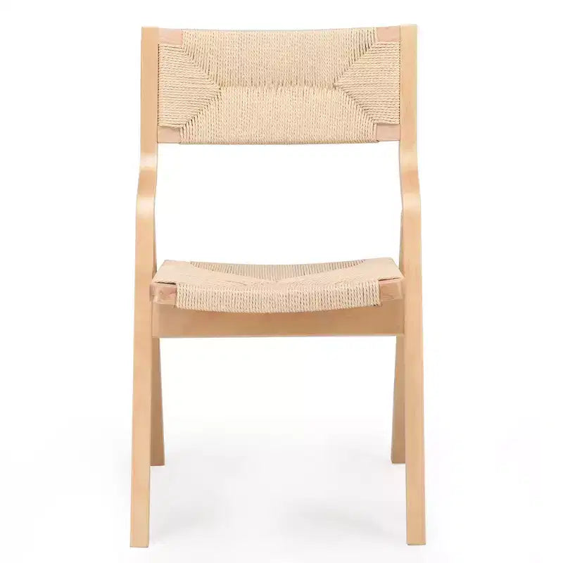 GDFStudio Colette Farmhouse Stackable Foldable Woven Rattan Dining Chairs (Set of 2)