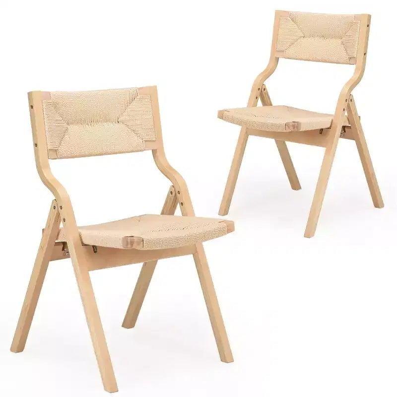GDFStudio Colette Farmhouse Stackable Foldable Woven Rattan Dining Chairs (Set of 2)
