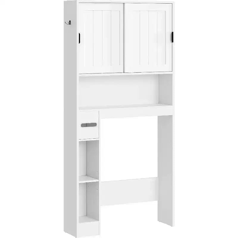 Dcolora Over The Toilet Storage Cabinet, Farmhouse Storage Cabinet Over Toilet with Sliding Doors