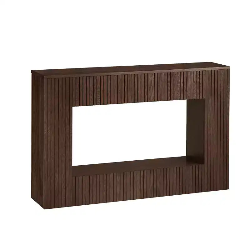 GDFStudio Lucienne 55.12'' Rustic Slatted Console Table with Lower Shelf