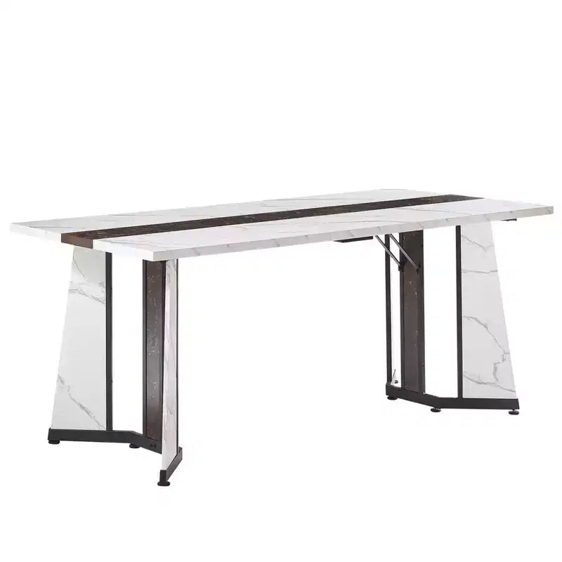 Okak 70.9IN Long Rectangular Dining Table Set for 8 People, Waterproof Kitchen Table with Adjustable Legs, Dinner Table for Kitchen, Office