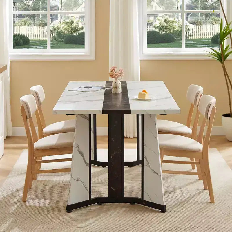 Okak 70.9IN Long Rectangular Dining Table Set for 8 People, Waterproof Kitchen Table with Adjustable Legs, Dinner Table for Kitchen, Office
