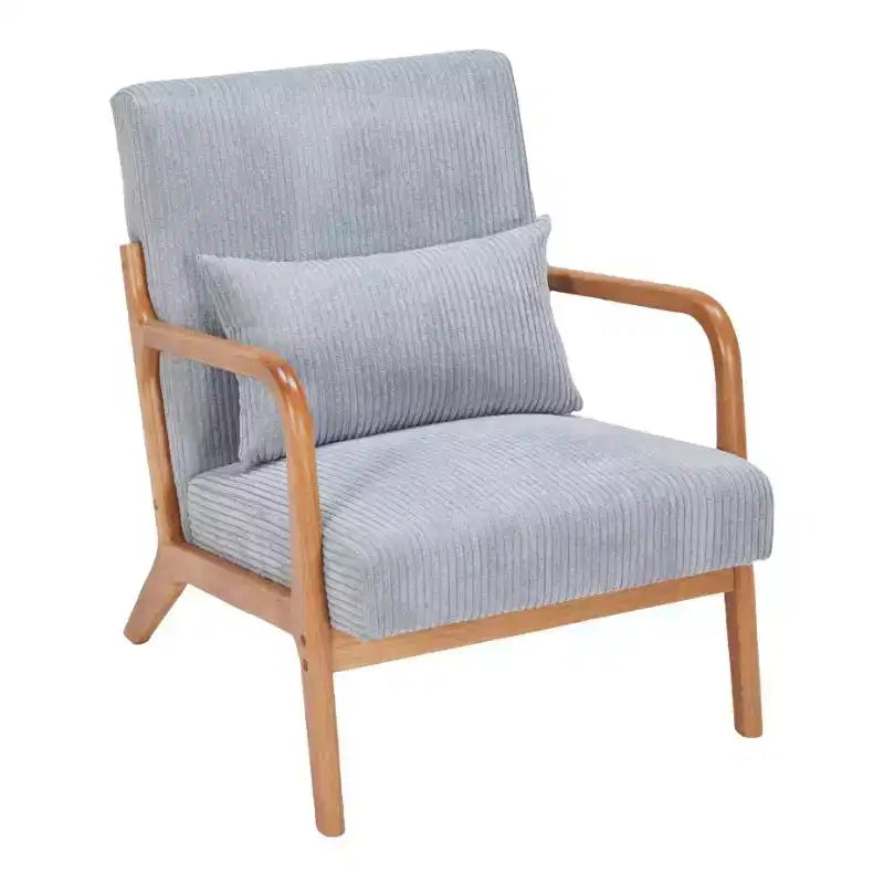 Homy Casa Mid-Century Modern Accent Chair with Solid Wood Frame and Upholstered Seat, for Living Room, Bedroom or Reading Corner