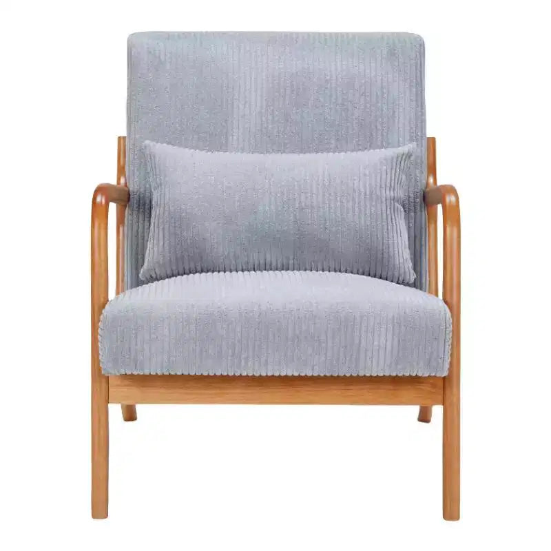 Homy Casa Mid-Century Modern Accent Chair with Solid Wood Frame and Upholstered Seat, for Living Room, Bedroom or Reading Corner