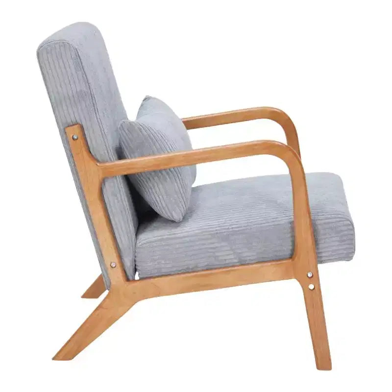 Homy Casa Mid-Century Modern Accent Chair with Solid Wood Frame and Upholstered Seat, for Living Room, Bedroom or Reading Corner