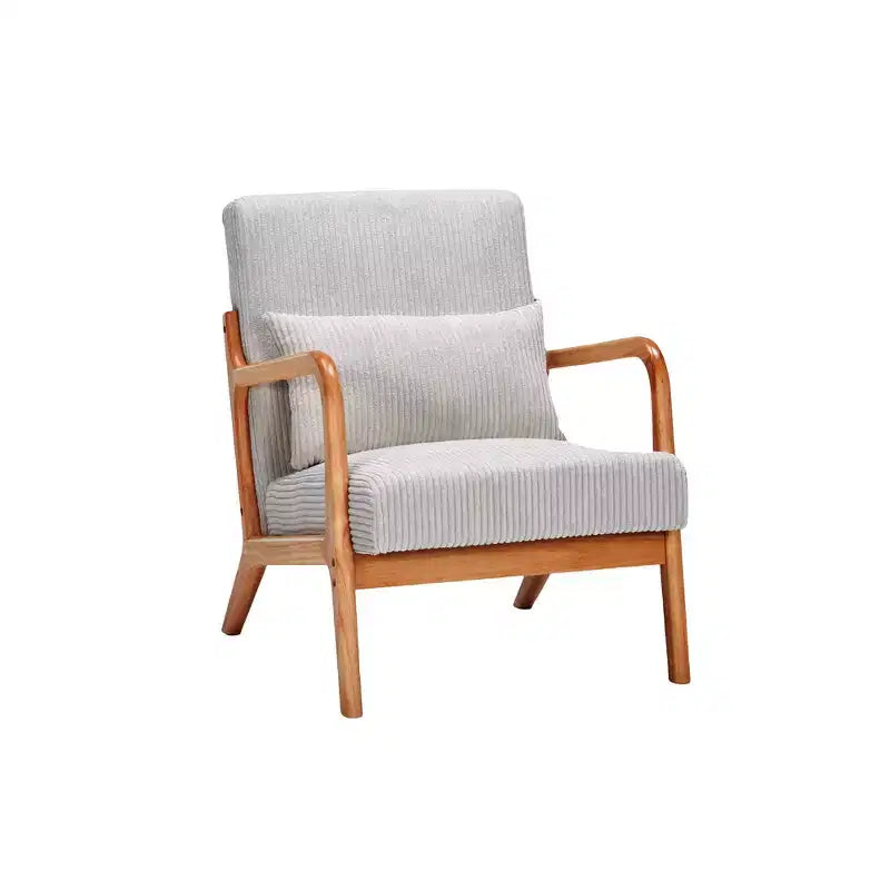 Homy Casa Mid-Century Modern Accent Chair with Solid Wood Frame and Upholstered Seat, for Living Room, Bedroom or Reading Corner