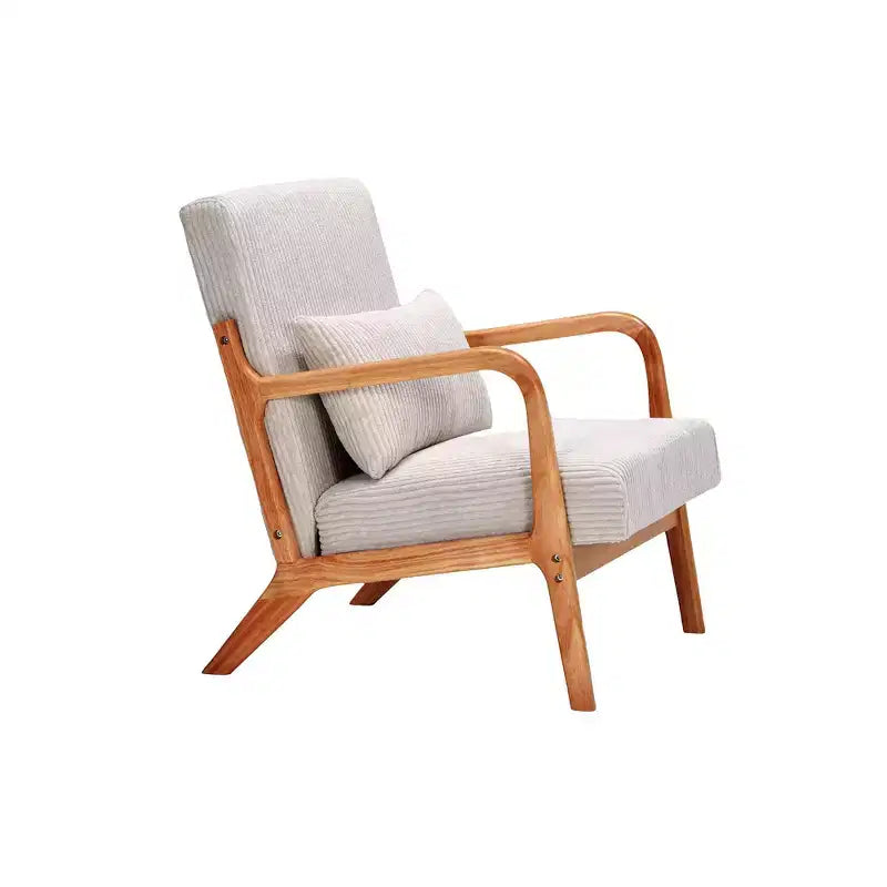 Homy Casa Mid-Century Modern Accent Chair with Solid Wood Frame and Upholstered Seat, for Living Room, Bedroom or Reading Corner