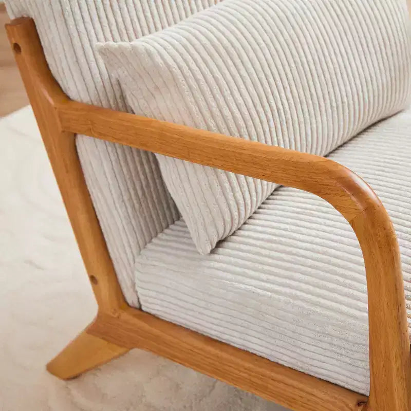 Homy Casa Mid-Century Modern Accent Chair with Solid Wood Frame and Upholstered Seat, for Living Room, Bedroom or Reading Corner