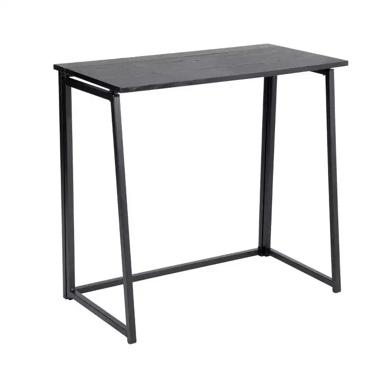 FurnitureR Folding Home Office Desk, 31.5 Inches Foldable Table, Space Saving Computer Study Desk Compact Writing Workstation for Small Space, Black