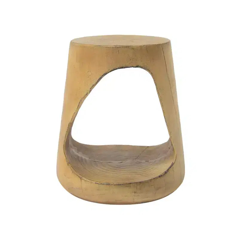 Homy Casa Natural Solid Wood End Table with Open Shelf, Rustic Oak