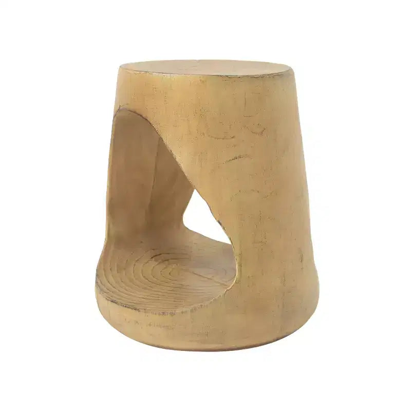 Homy Casa Natural Solid Wood End Table with Open Shelf, Rustic Oak