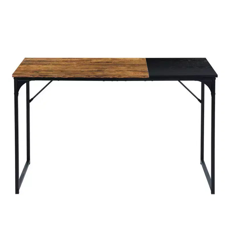 urnitureR 47.2 Home Office Table Simple Computer Desk Laptop PC Writing Sturdy Metal Frames for Study Room, Brown&Black