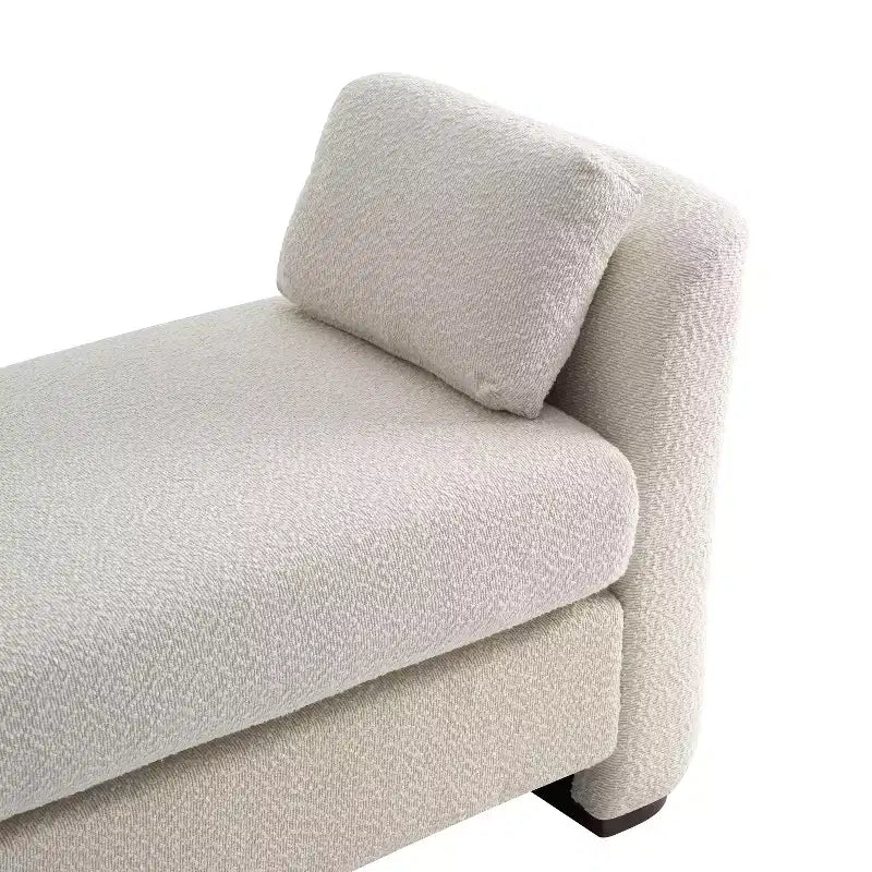 GDFStudio Jase Contemporary Rubberwood Boucl Upholstered Bench with Pillows