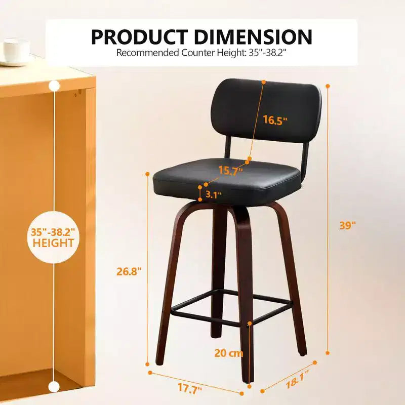 360 Swivel Counter Height Bar Stools Set of 1