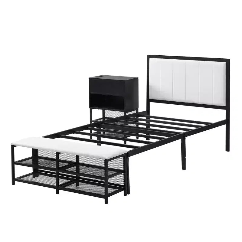 MAYEERTY Teddy Fleece Upholstered Platform Bed with Underbed Storage, Curved Design & Sturdy Solid Frame