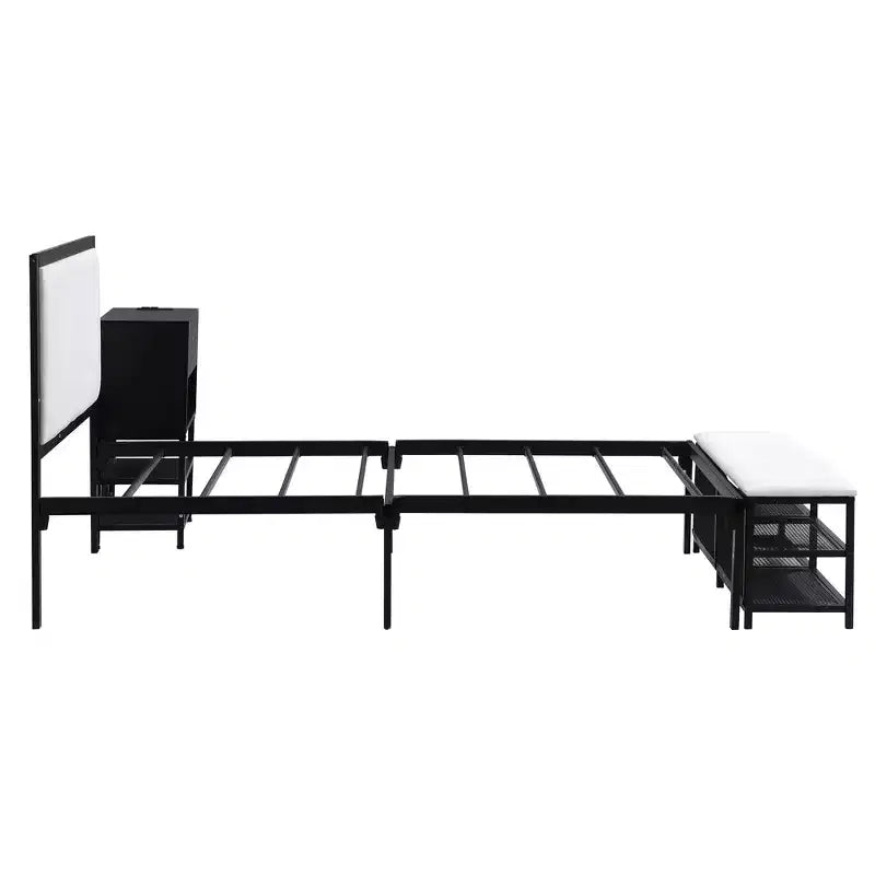 MAYEERTY Teddy Fleece Upholstered Platform Bed with Underbed Storage, Curved Design & Sturdy Solid Frame