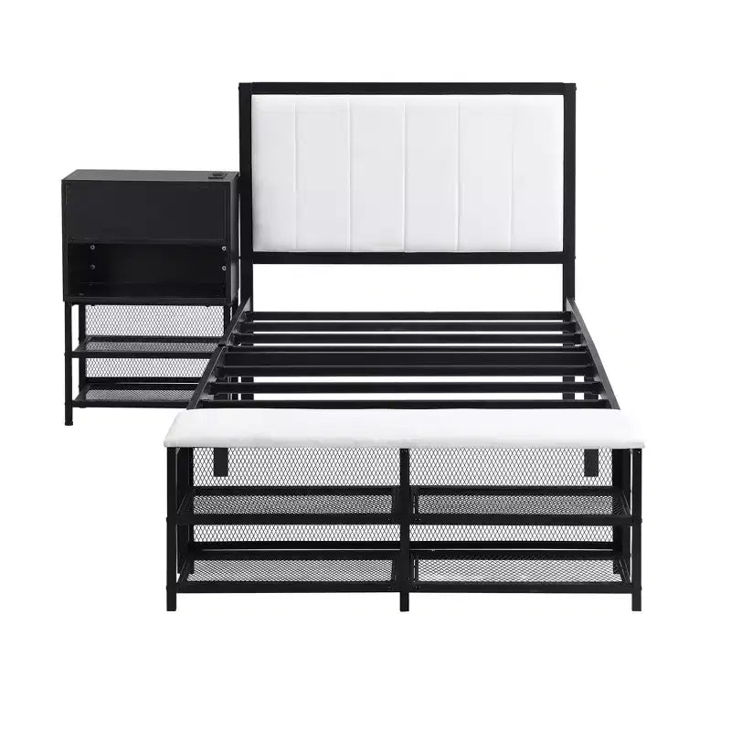 MAYEERTY Teddy Fleece Upholstered Platform Bed with Underbed Storage, Curved Design & Sturdy Solid Frame