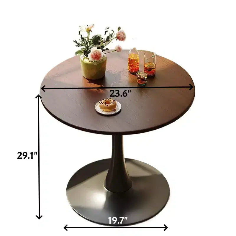 Fun little toys brand Walnut Round Table, Modern Dining Table, Dining Table, MDF Top and Steel Base Tulip Round Kitchen Table, Kitchen Table,