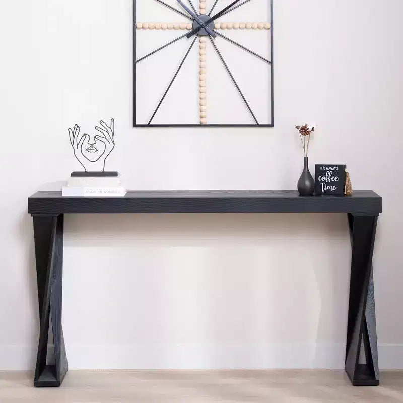GDFStudio Bryce Modern 58.3 Wood Console Table with Crossed Legs