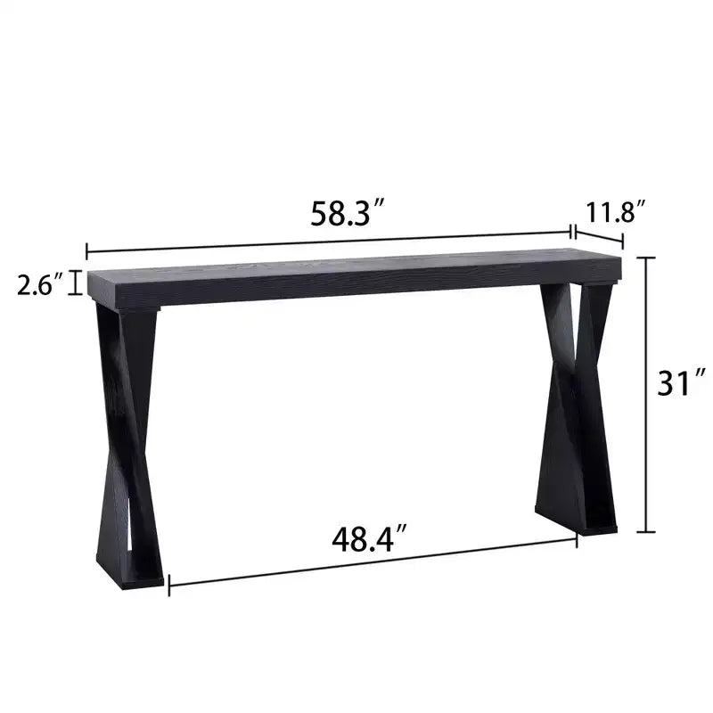 GDFStudio Bryce Modern 58.3 Wood Console Table with Crossed Legs