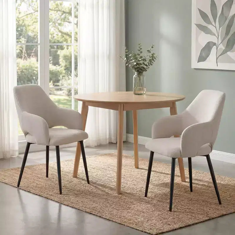Ora Maison Chenille Upholstered Dining Chairs with Sturdy Metal Legs, Ergonomic High Back for Kitchen Living Room Study Caf