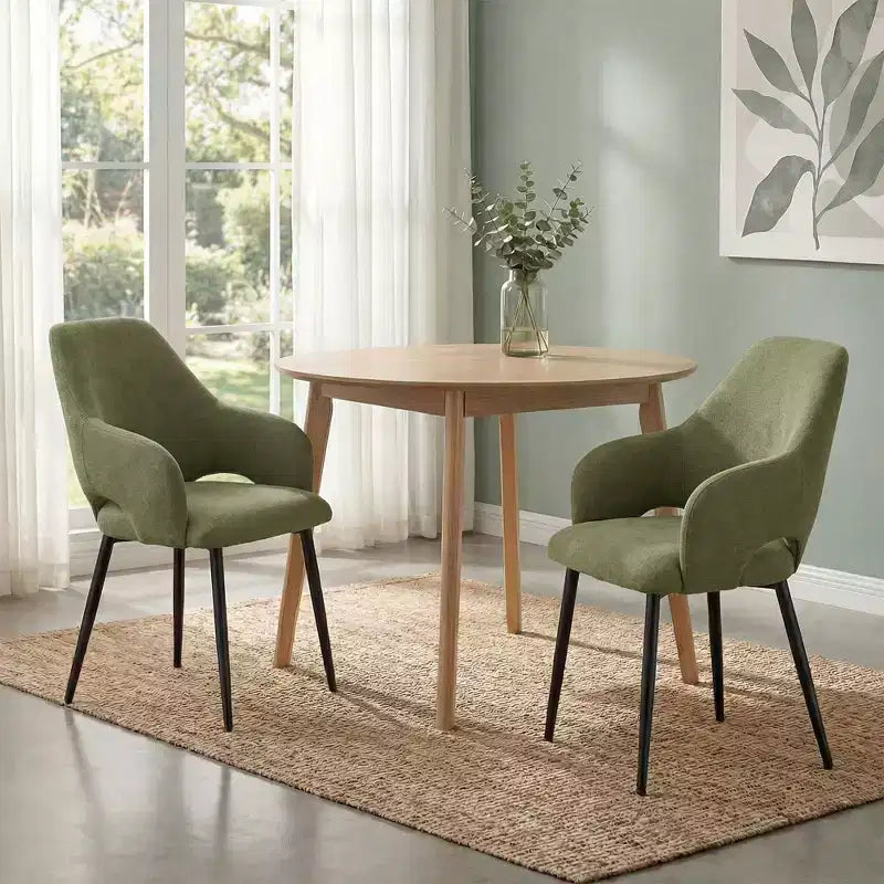 Ora Maison Chenille Upholstered Dining Chairs with Sturdy Metal Legs, Ergonomic High Back for Kitchen Living Room Study Caf