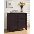 Glidden Wood Modern Shoe Cabinet (Short) Dark Brown - Baxton Studio