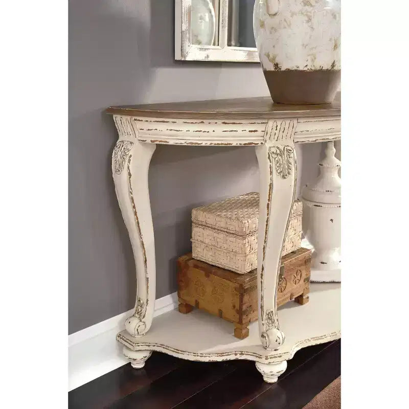 Realyn Sofa Table White/Brown - Signature Design by Ashley