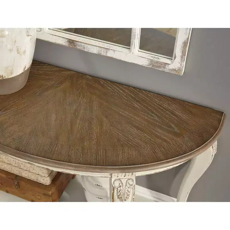 Realyn Sofa Table White/Brown - Signature Design by Ashley