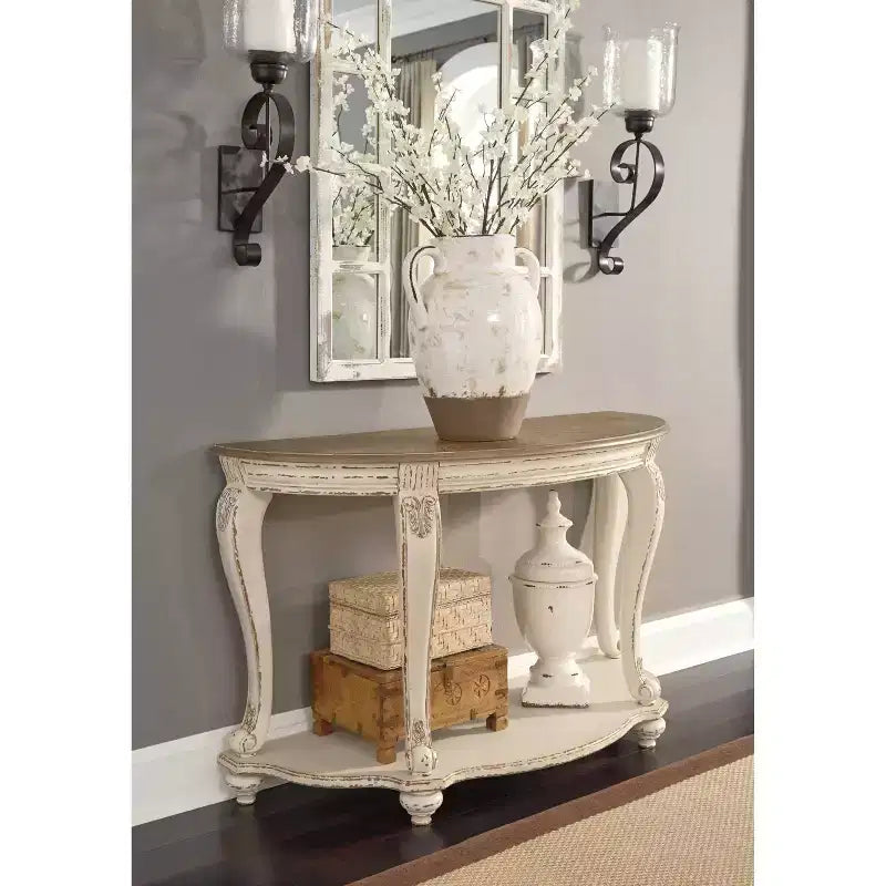 Realyn Sofa Table White/Brown - Signature Design by Ashley