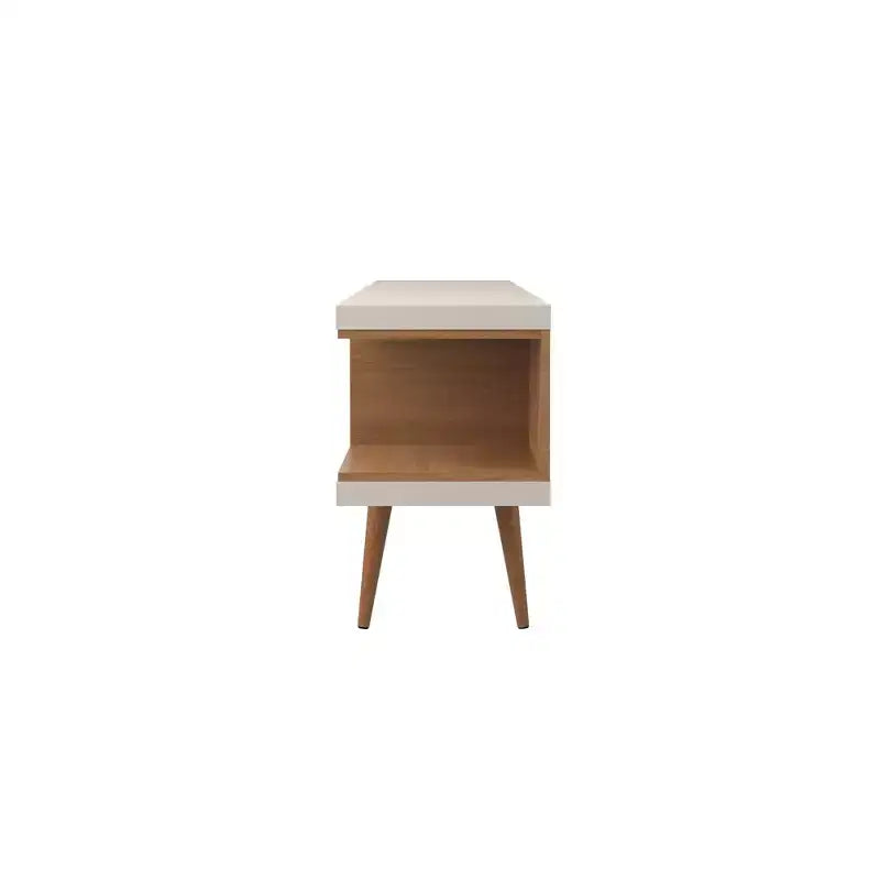 Utopia Splayed Wooden Legs and 4 Shelves TV Stand for TVs up to 50 - Manhattan Comfort