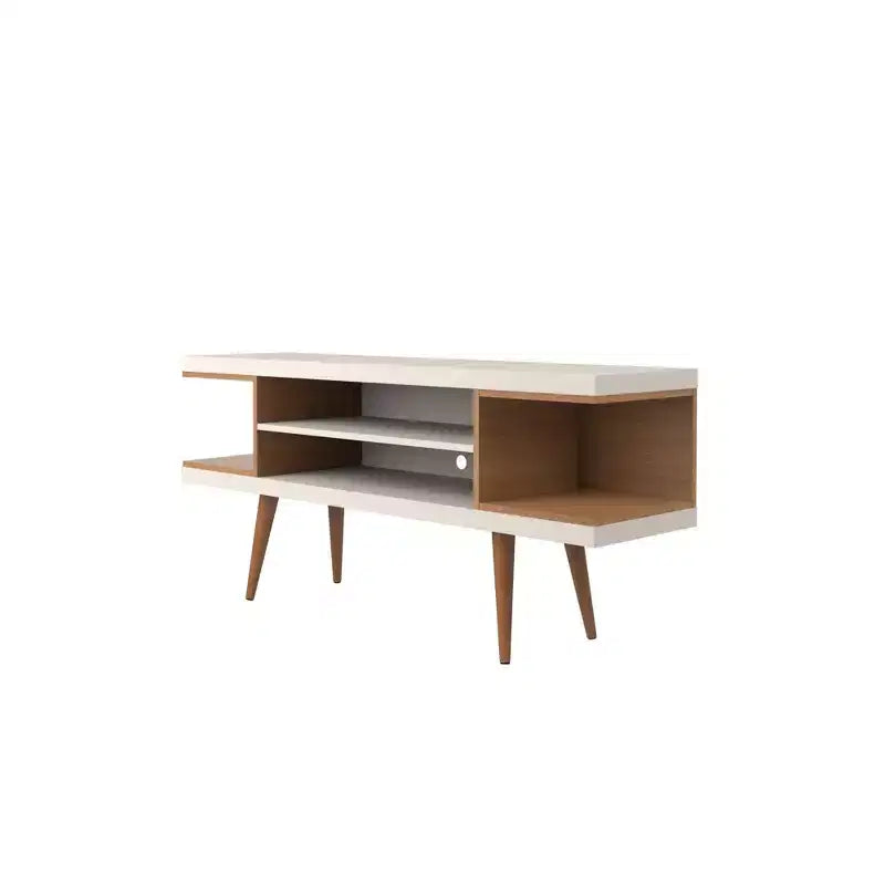 Utopia Splayed Wooden Legs and 4 Shelves TV Stand for TVs up to 50 - Manhattan Comfort