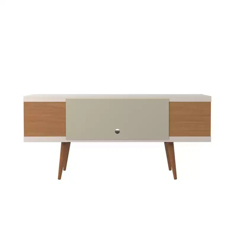 Utopia Splayed Wooden Legs and 4 Shelves TV Stand for TVs up to 50 - Manhattan Comfort